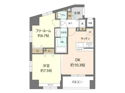 プレサンス本駒込アカデミア(1SLDK/1階)の間取り写真