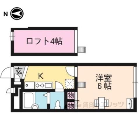 レオパレス円町(1K/2階)の間取り写真