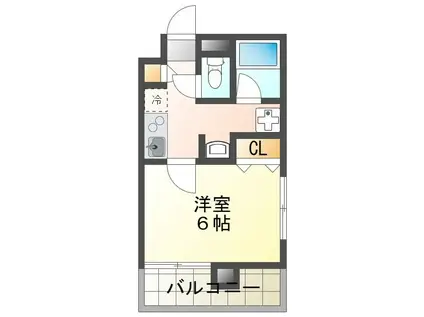 サザンエイトマンションみなみ野(1K/2階)の間取り写真