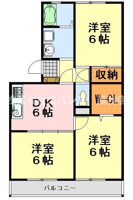 パンプキンハウス(3DK/2階)の間取り写真