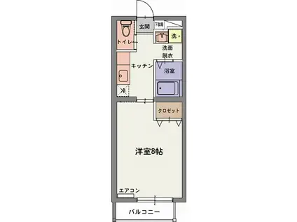 アスナール(1K/1階)の間取り写真