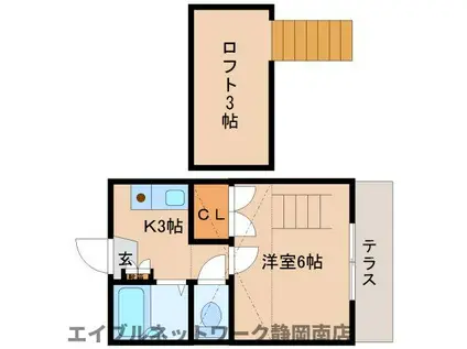 モンサンミッシェル(1K/1階)の間取り写真