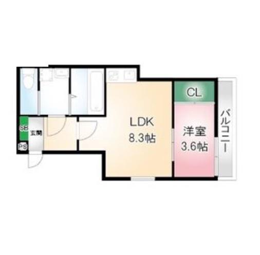 AMLUXII(1LDK/1階)の間取り写真
