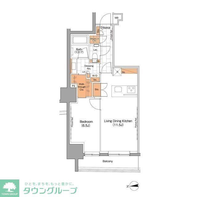 ザ・パークハビオ上野(1LDK/13階)の間取り写真