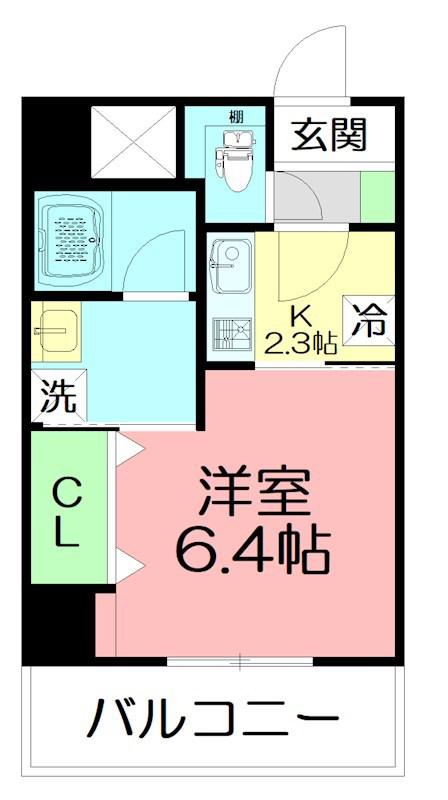GRANDREVE茅ヶ崎幸町(1K/3階)の間取り写真
