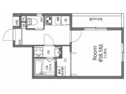 BEL POSTO 明大前(1K/3階)の間取り写真