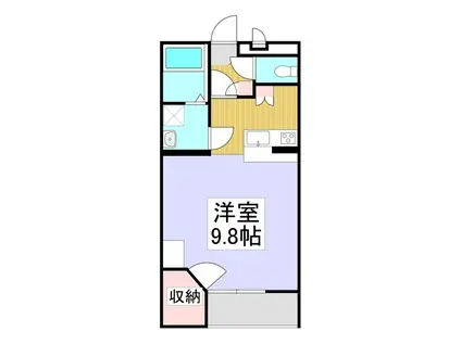 レオパレス クレールII(ワンルーム/2階)の間取り写真