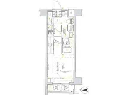 ラフィスタ川崎大師(1K/3階)の間取り写真