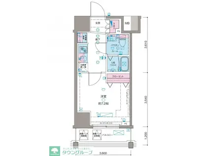 ガリシア新宿ノースII(1K/6階)の間取り写真