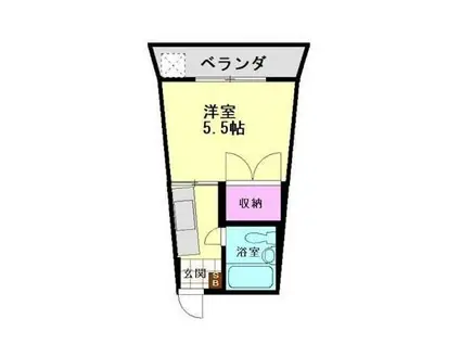 ハイランドM(1K/2階)の間取り写真