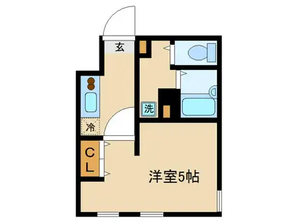 ギャラリー18(1K/1階)の間取り写真