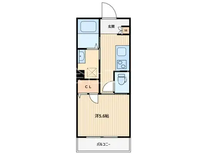 ダイワレジデンス川口(1K/2階)の間取り写真