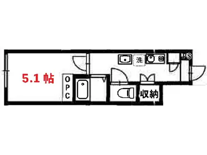 アマテラス南大泉(1K/1階)の間取り写真