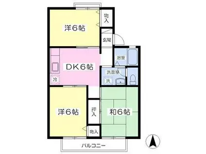 メゾンドマリカB(3DK/2階)の間取り写真