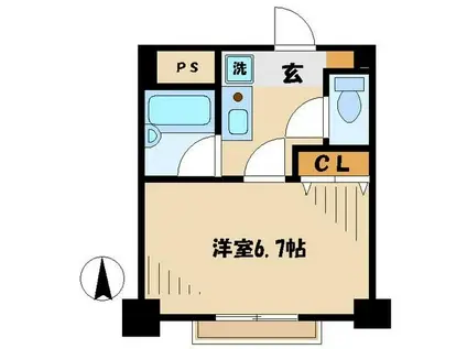 ラフォーレ別所(1K/2階)の間取り写真