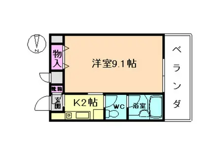ソレーユ青山(1K/1階)の間取り写真
