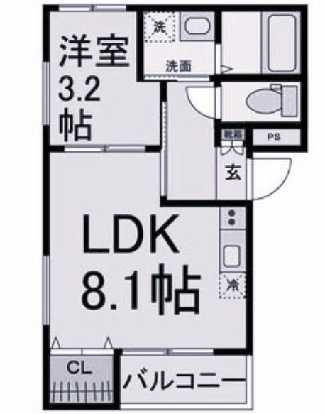 オウルージュ鶴里駅前(1LDK/2階)の間取り写真