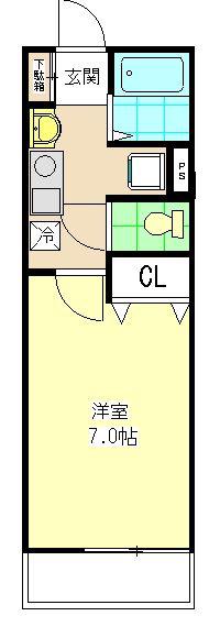 ソフィア高砂(1K/3階)の間取り写真