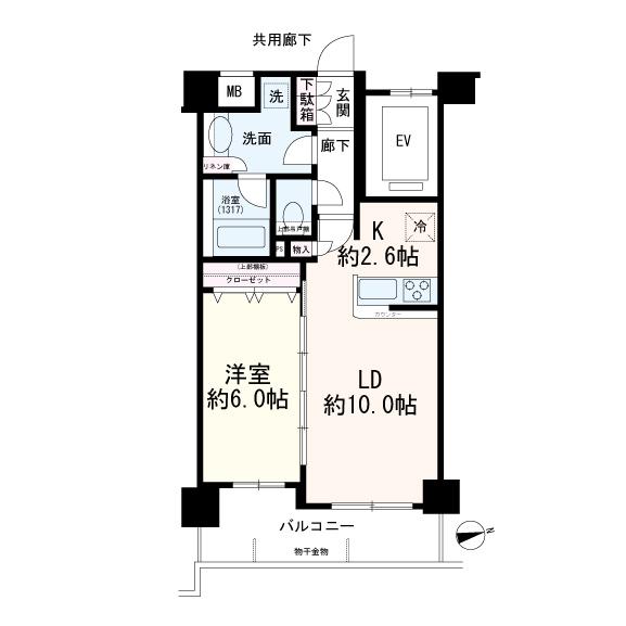 南鳩ヶ谷駅周辺(1LDK/3階)の間取り写真