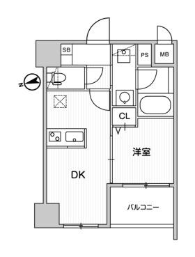 WEAVE BASE OMORI(1DK/6階)の間取り写真