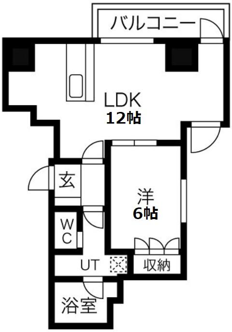 プレディアコート本町(1LDK/9階)の間取り写真