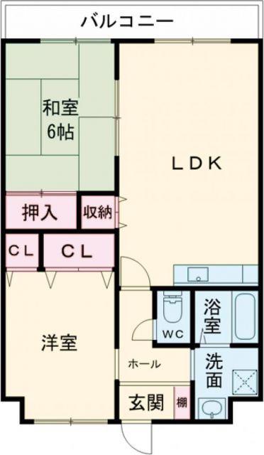 アーバンヒル広川(2LDK/3階)の間取り写真