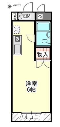 メイプルコート(ワンルーム/3階)の間取り写真