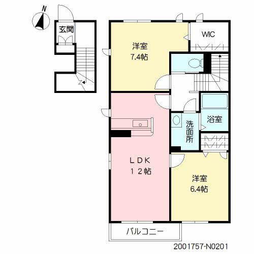 アンファミーユ(2LDK/2階)の間取り写真