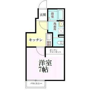 パールフォレスト(1K/1階)の間取り写真