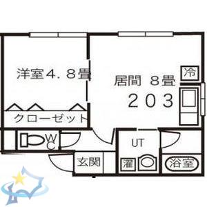 RED FRAT(1LDK/2階)の間取り写真