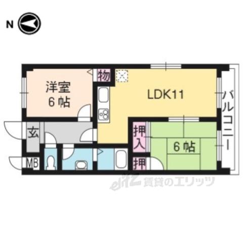 マーベラス(2LDK/2階)の間取り写真