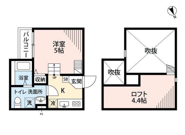 CASA DEL CANARIO諏訪ノ森(1K/1階)の間取り写真