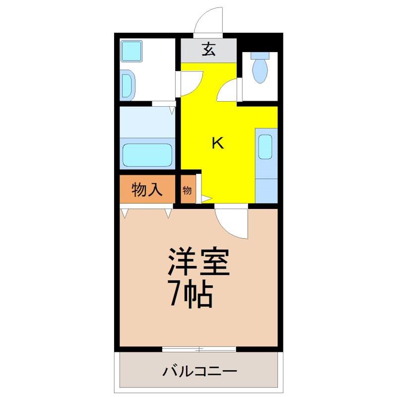 エスポワール井田(1K/2階)の間取り写真
