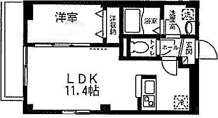 ドヌール長崎(1LDK/1階)の間取り写真