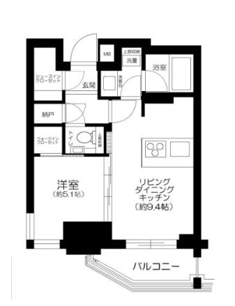シェフルール鶴見STATION ONE(1LDK/6階)の間取り写真