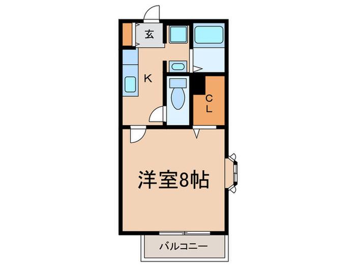 ソレジオ対中(1K/1階)の間取り写真