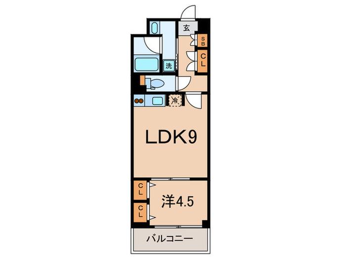 MYRIA RESIDENCE OOKAYAMA(1LDK/2階)の間取り写真