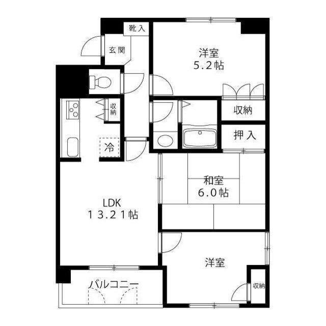 幕張イースト(3LDK/1階)の間取り写真