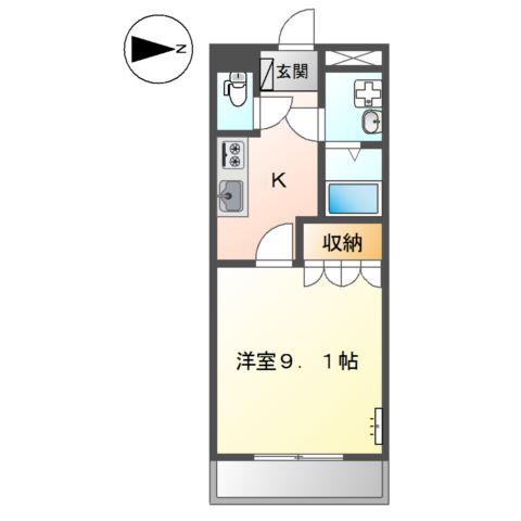 ウィスティリア(1K/2階)の間取り写真
