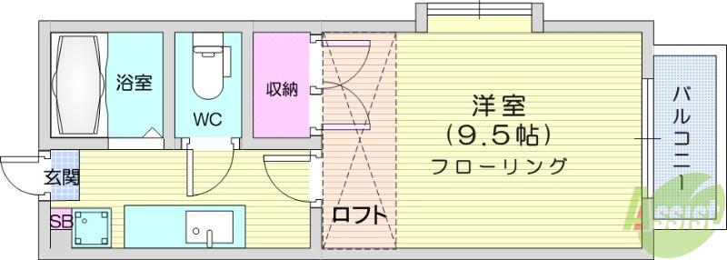 ヴァルーンレイム21(1K/2階)の間取り写真