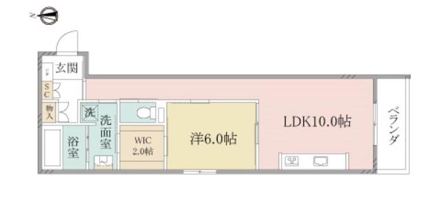 ヘーベルヴィレッジ蕨SHIMANO(1LDK/1階)の間取り写真