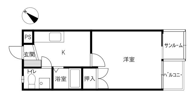 レザンレジデンス(1K/2階)の間取り写真