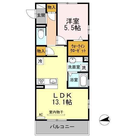 サンラモン覚王山(1LDK/3階)の間取り写真