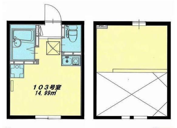 T・T白楽(ワンルーム/1階)の間取り写真