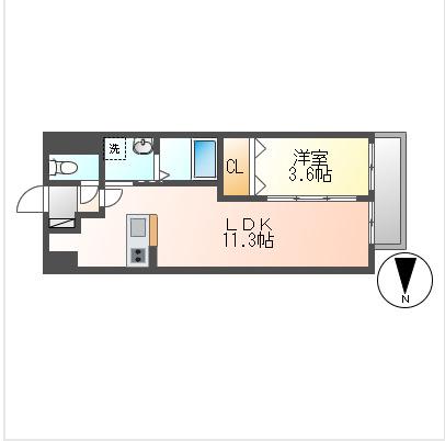 AXIS今(1LDK/9階)の間取り写真
