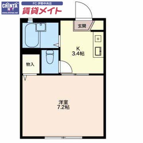 プルミエラムール(1K/1階)の間取り写真