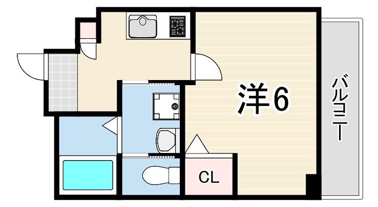 レーヴメゾン尼崎大物(1K/5階)の間取り写真
