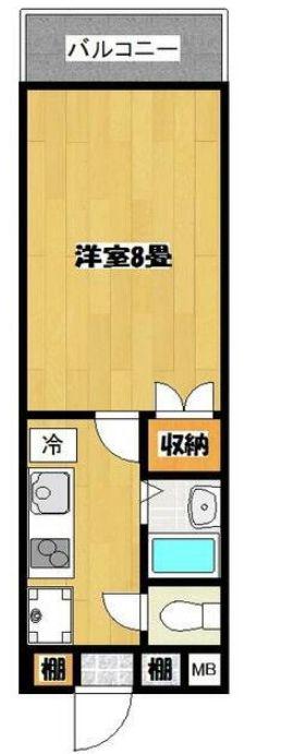 シティーホーム鷹の台(1K/2階)の間取り写真