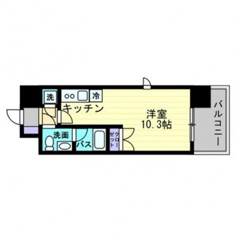 ルラシオン岡山野田屋町(ワンルーム/5階)の間取り写真