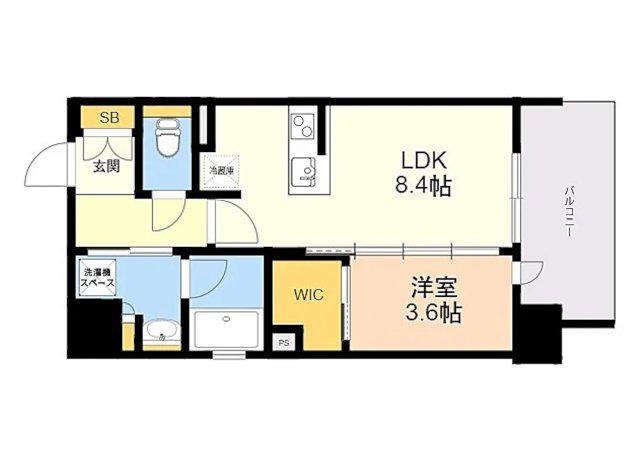オープンレジデンシア博多駅南(1LDK/10階)の間取り写真